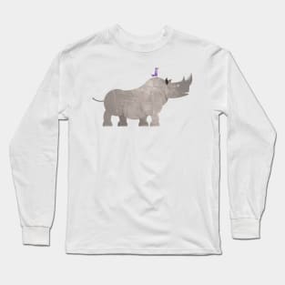 Animals in the nursery - rhino with a little friend Long Sleeve T-Shirt